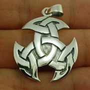 Solid Silver Large Celtic Trinity Knot Pendant, pn204
