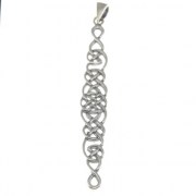 Long Light Celtic Knot Silver Pendant, pn586