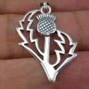 Large Thistle Silver Pendant, pn612