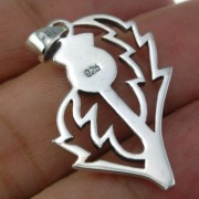 Large Thistle Silver Pendant, pn612