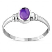 Delicate Amethyst Silver Ring