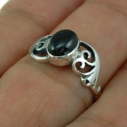 Ethnic Black Onyx Silver Ring, r192