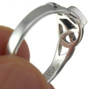 Celtic Knot Abalone Shell Silver Ring, r534