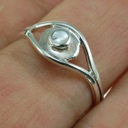 Evil Eye Silver Mother of Pearl Ring, r571