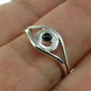 Evil Eye Sterling Silver Black Onyx Ring, r571