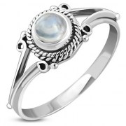 Rainbow Moonstone Silver Ring, r503