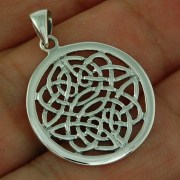 Round Silver Celtic Pendant, pn555