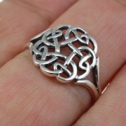 Round Plain Silver Celtic Knot Ring