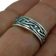 Solid Silver Mens Celtic Band Ring, rp606