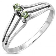 Silver Ring w Peridot, r527