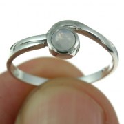 Spiral Rainbow Moonstone Silver Ring, r73