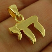 Tiny Hai Bronze Pendant, 14K Gold Plated