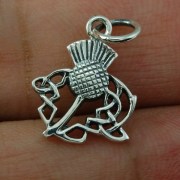 Tiny, Light, Thistle Sterling Silver Pendant, pn604