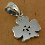 Tiny Plain Shamrock Pendant, 925 Silver, pn524