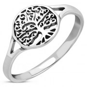 Tree of Life Plain Silver Ring - rp869